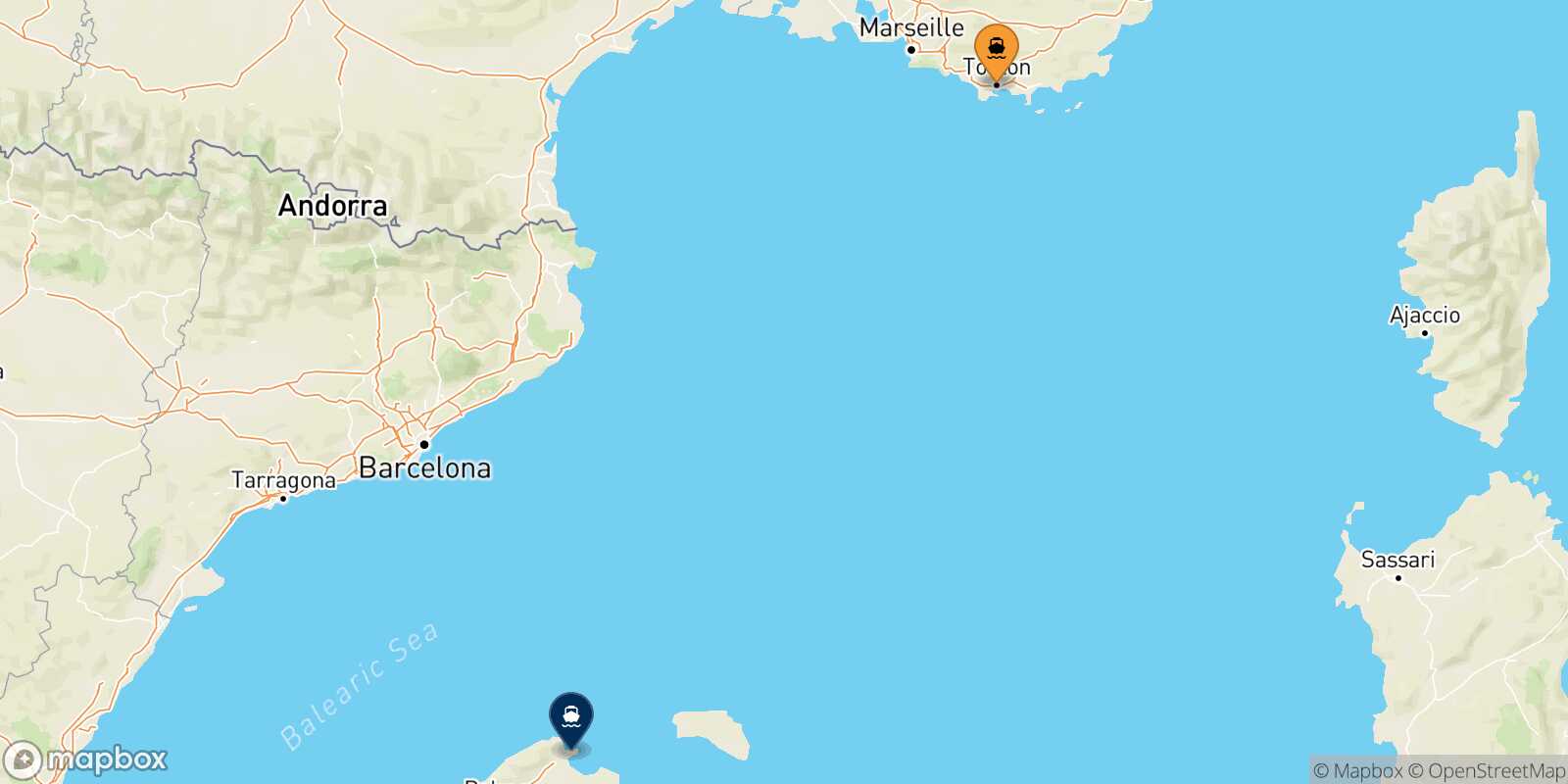 Mapa de la ruta Tolón Alcudia (Mallorca)