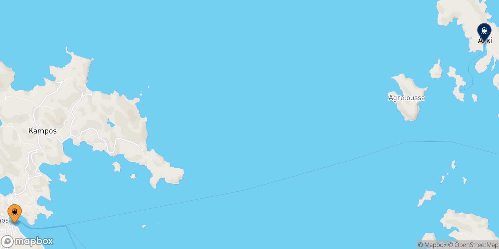 Mapa de la ruta Patmos Arkyi
