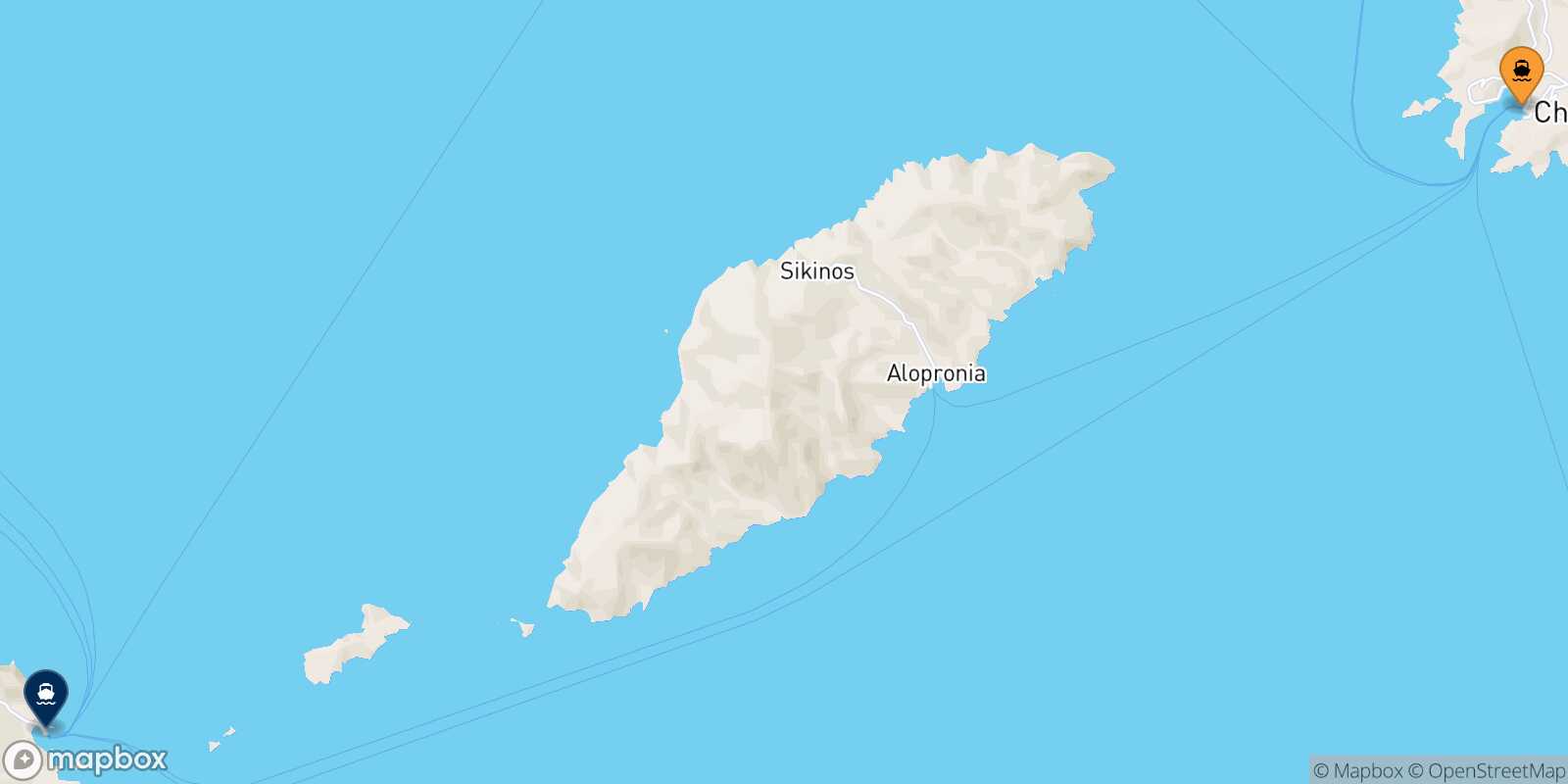 Mapa de la ruta Ios Folegandros