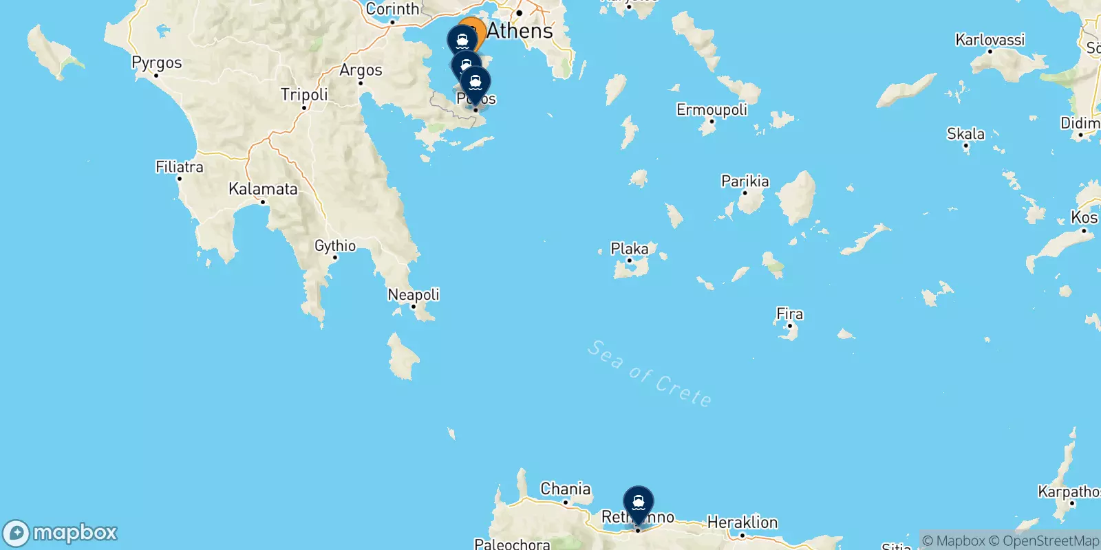 Ferries de Aegina a Islas Sarónicas