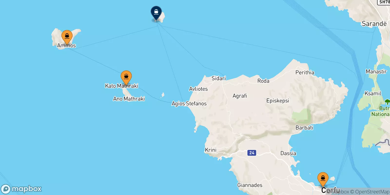 Ferries de Grecia a Erikusa