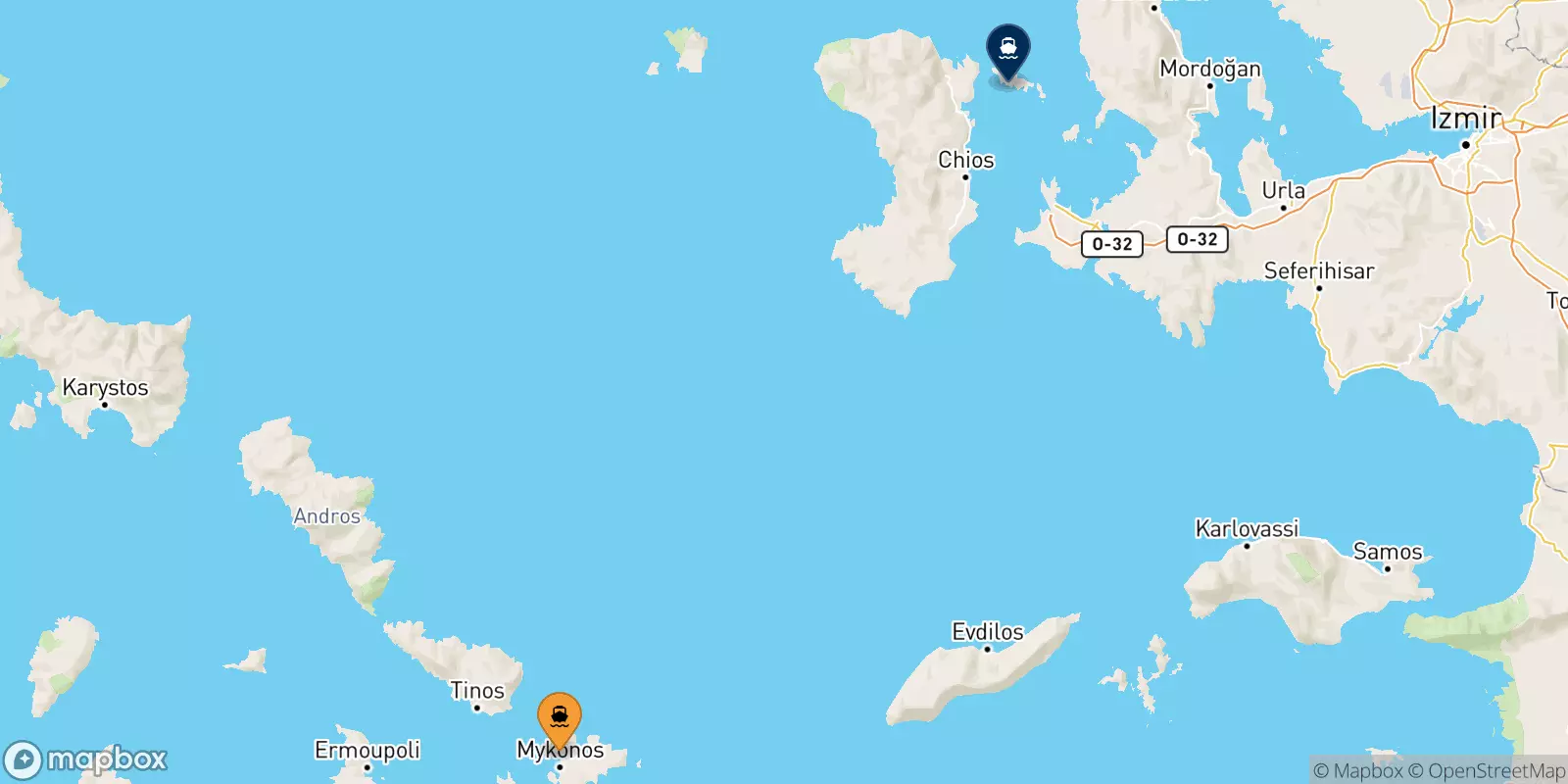 Ferries de Mykonos a Inousses