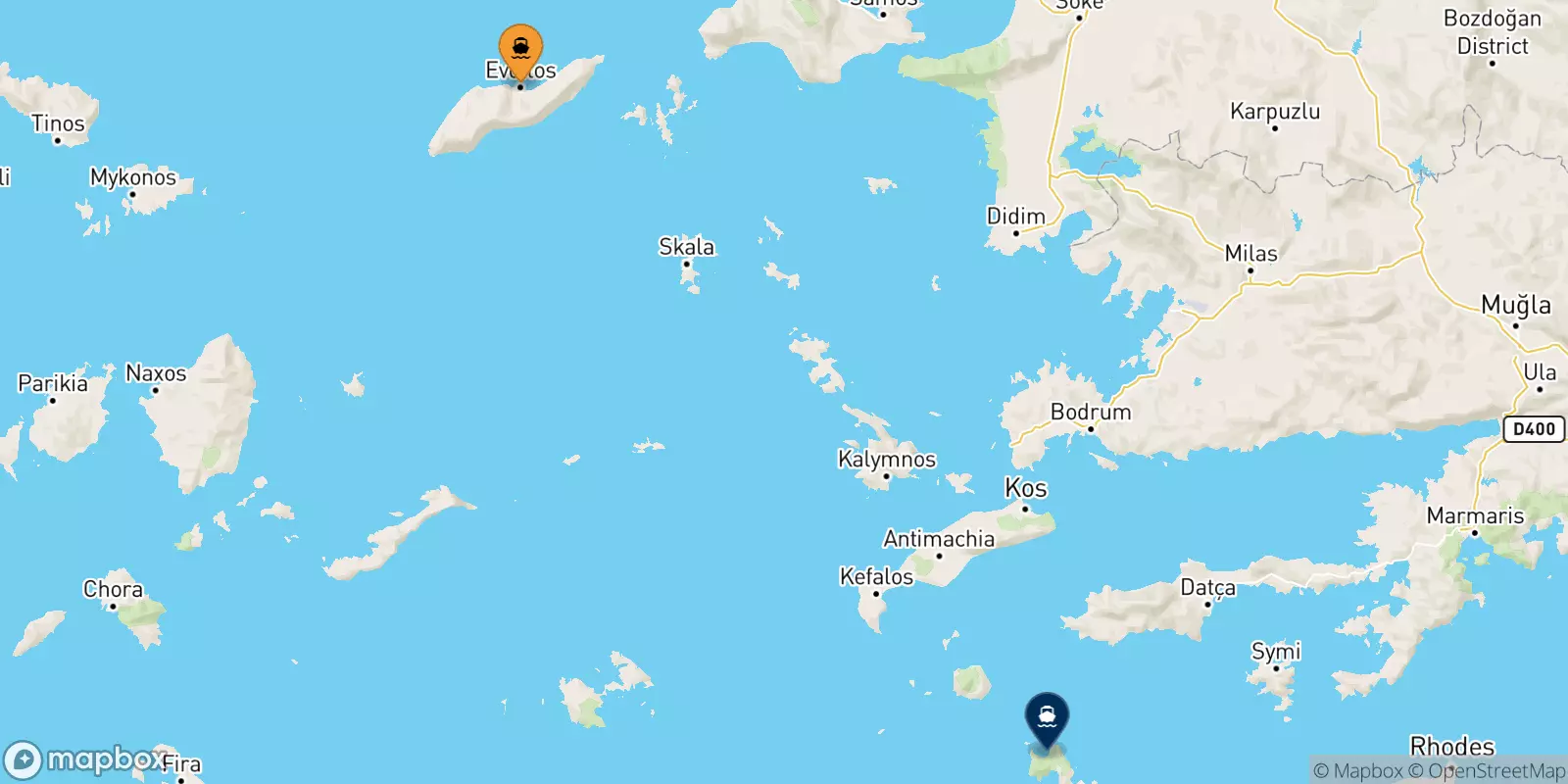 Ferries de Evdilos (Ikaria) a Tilos