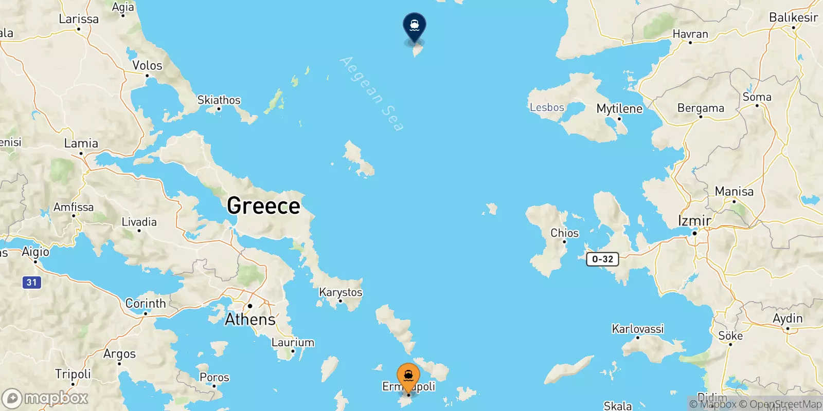 Ferries de Syros a Agios Efstratios