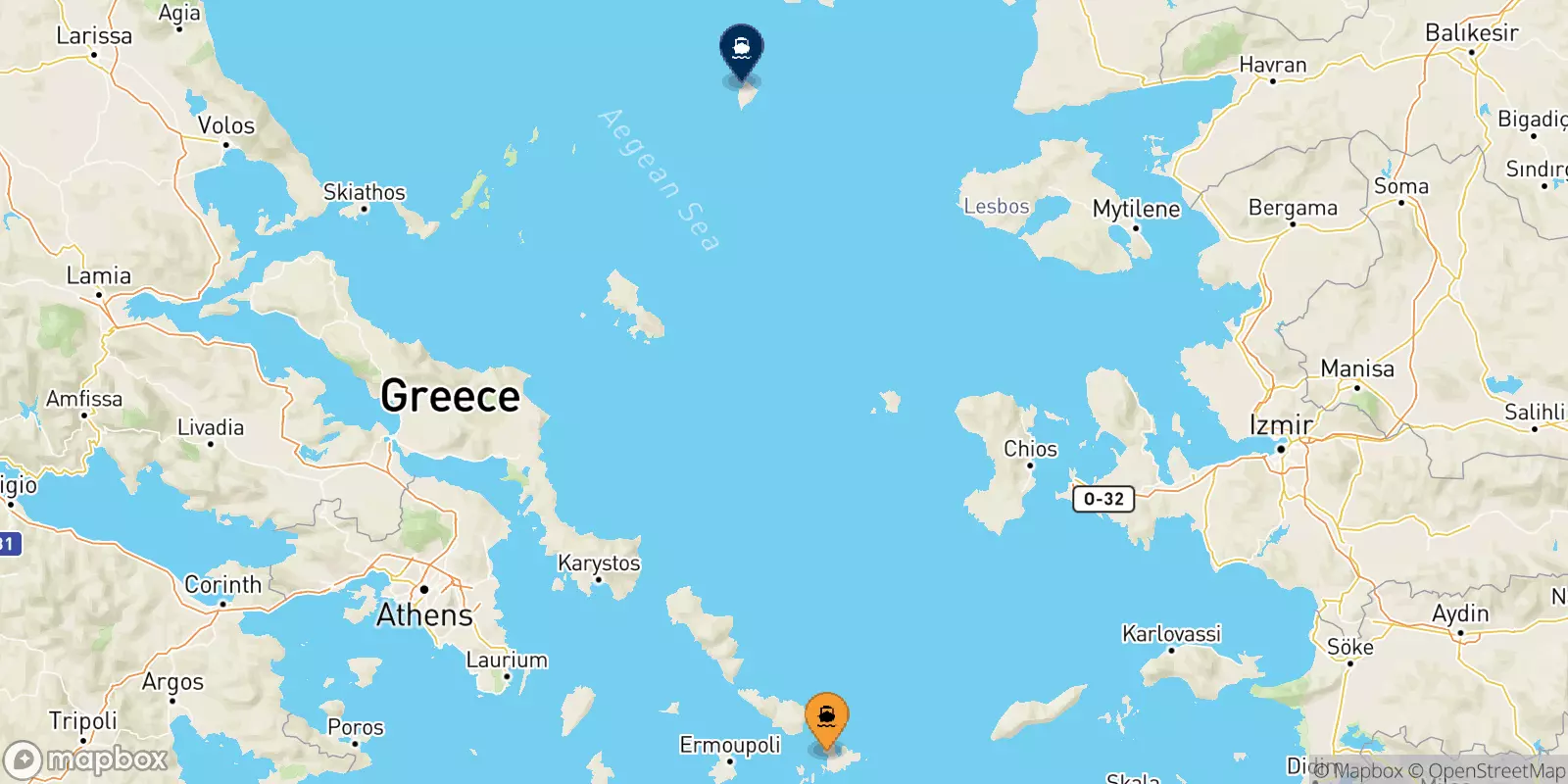 Ferries de Mykonos a Agios Efstratios