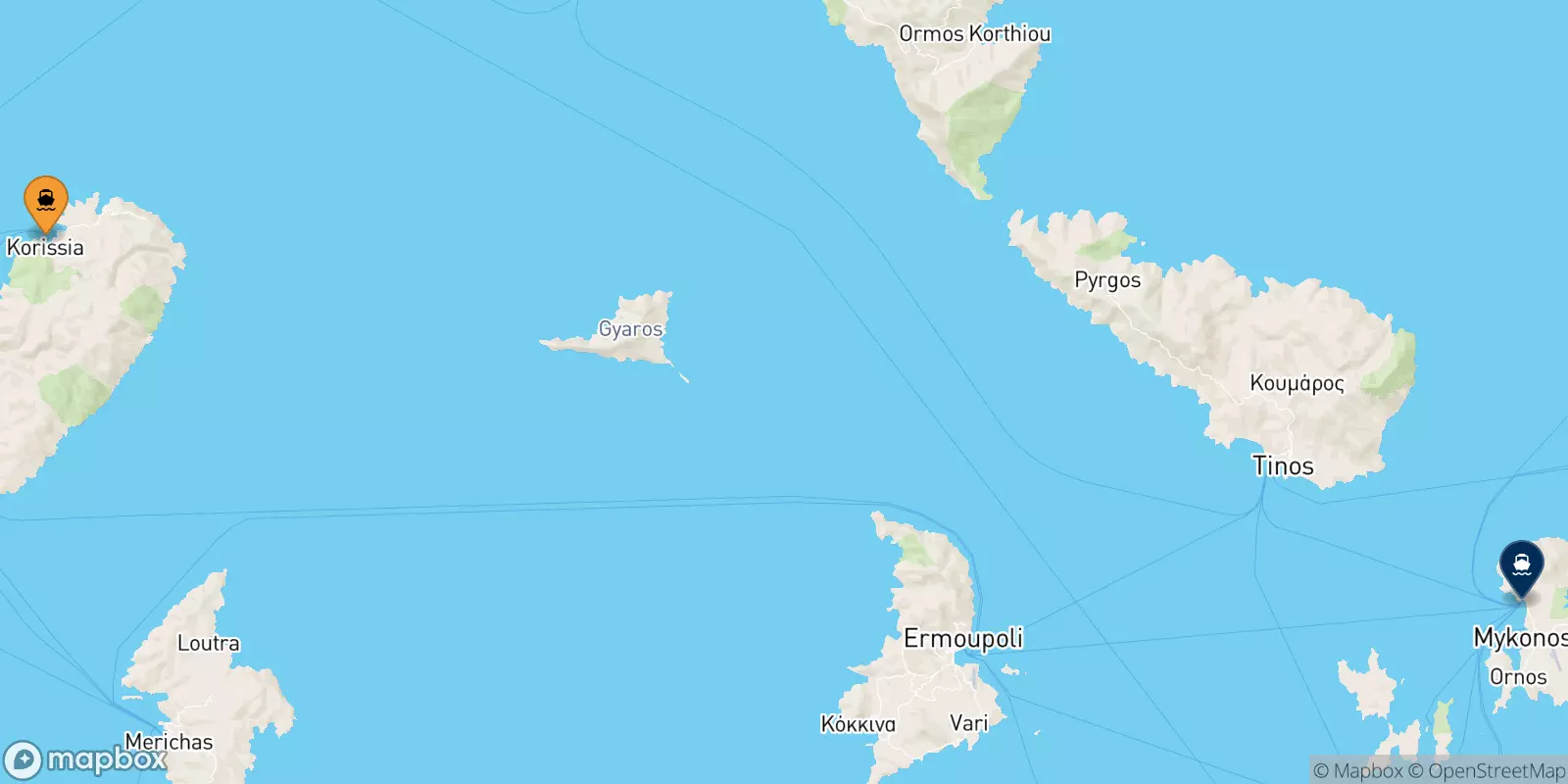 Ferries de Kea a Mykonos