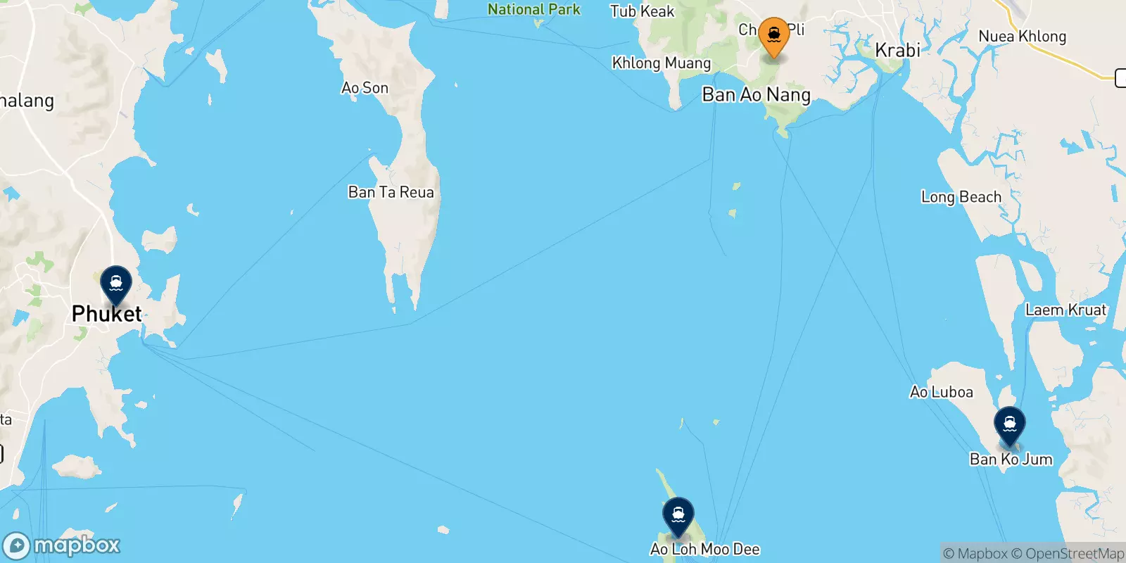 Ferries de Ao Nang (Nopparat Thara Pier) a Tailandia
