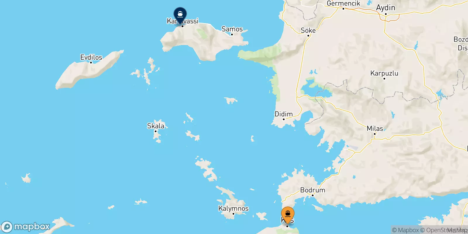 Ferries de Kos a Karlovassi (Samos)